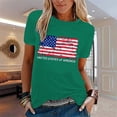 thumbnail image 2 of 2DXuixsh Basics Leggings Women's Independence Day Printed Short Sleeve T Shirt Cotton Silk Womens Tops T Shirts for Women Green Size Xxl, 2 of 4