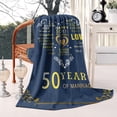 thumbnail image 5 of Gifts for 50th Anniversary Blanket, 50th Golden Wedding Anniversary Couple Gifts for Dad Mom Grandparents-Blanket for Couples, Valentine, Birthday, Soft and Cozy Throw Blanket 50x60 Inch, 5 of 6