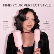 TYMO COMPACT ROVY Curling Iron & Hair Crimper Waver for Short Hair, Dual Voltage for Easy Lasting Curls, 1 Inch, 0.7lb, Pink