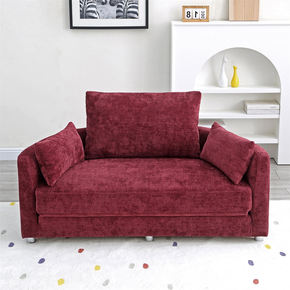 2 in 1 Foldable Sleeper Sofa Bed, Multi-Functional Floor Sofa Bed Circular Bed, Double Size Futon Loveseat Sofa Folding Lazy Sofa Couch for Living Room Bedroom