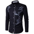 thumbnail image 1 of Camisa de Blusa Superior de Manga Larga Ajustada Con Botones de Patrón Casual Para Hombres Odeerbi  ODB-6, 1 of 3