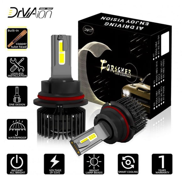 1 Pair Of Car Led Headlight Bulbs Ip68 Waterproof High-brightness High Power Good Heat Dissipation Quick Installation Car Led Lamp F4 9007/HB5