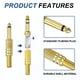 thumbnail image 3 of Uxcell 5 Pcs 1/4" Conector de Audio TS, Conector de Cable Mono Masculino TS de 6.35 mm, Conector de Cable de Audio Masculino TS para Altavoz, Micrófono, Guitarra, Equipos de Audio, 3.11" Oro, 3 of 6