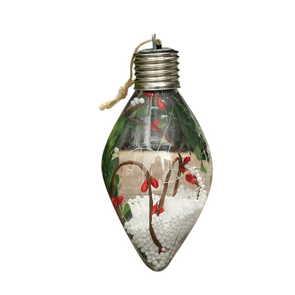 Vikakiooze Christmas LED Transparent Christmas Ball Christmas Tree Pendant Glowing 2023