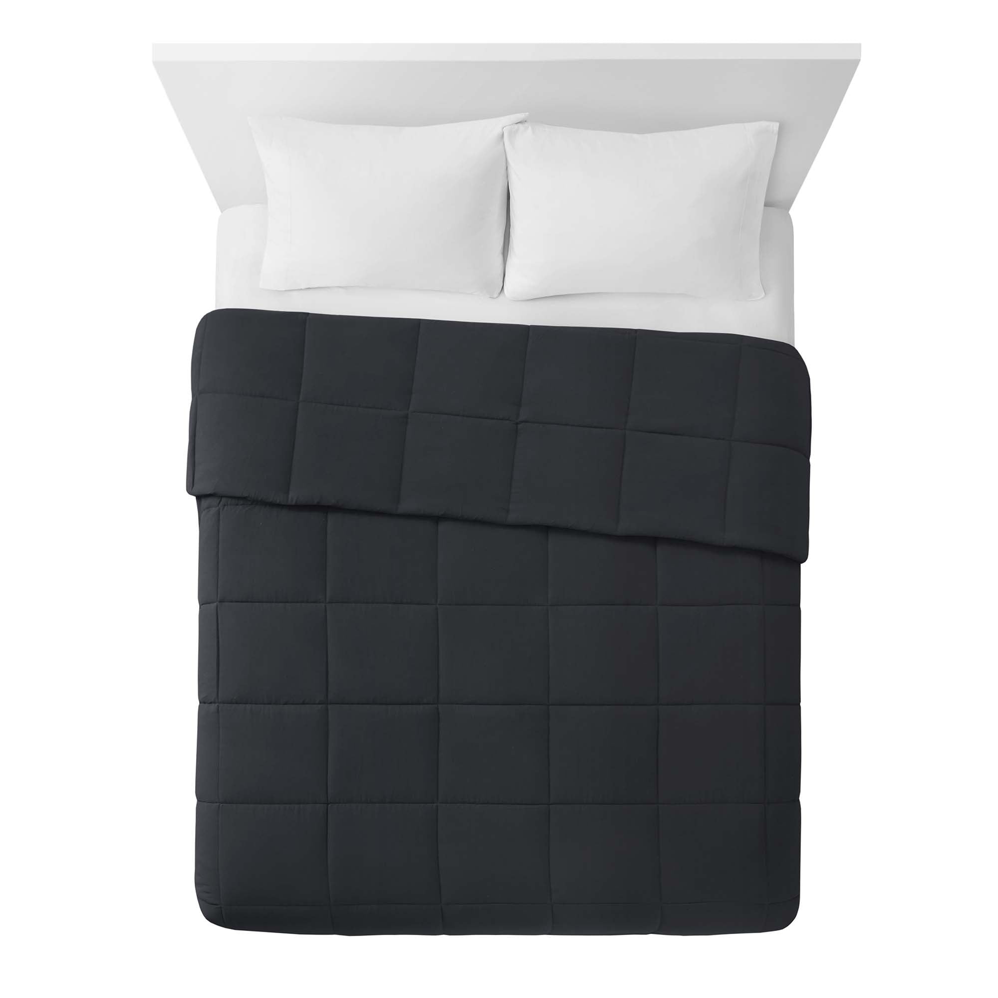 Mainstays King Comforter, Down Alternative, All-Season, Black