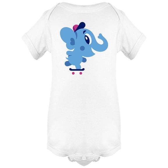 Cute Elephant Skateboarding Bodysuit Infant -Image by Shutterstock, Newborn