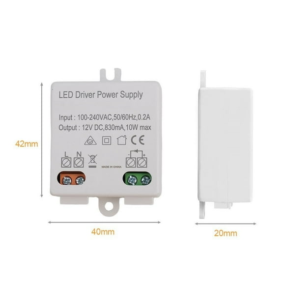 2Pcs Led Electronic Transformer 100-240V Ac To 12V Dc 10W Led Driver Power Supply For Led Light Strips Doorbells Led Indicators