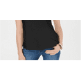thumbnail image 3 of Charter Club Women's Cutout Cotton T-Shirt Black Size X-Large, 3 of 3