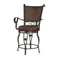 thumbnail image 2 of Powell Big & Tall Copper Stamped Back Counter Stool with Arms, Bronze with Brown Fabric, Includes 1 Stool, 2 of 10