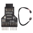 thumbnail image 2 of 9 9 PIN USB Splitter 9 Pin A Doble 9 pin En Línea Conector USB2.0 HÍRBRA 1 A 2 Cable de extensión de 0.3 Metro de 0.3 Metros USB Cabellado USB, 2 of 7