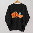 thumbnail image 3 of ZunFeo Womens Fall Oversized Graphic Crewneck Sweatshirt - Pumpkin Football Leaf, Black,Size M, 3 of 7