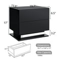 thumbnail image 2 of Hommpa Modern LED Nightstand Set of 2 Adjustable 3 Color LED Light 2 Drawer Bedside Table Storage Cabinet with Auto Sensor Light High Gloss Black Night Stand Smart Motion Sensor Side Table for Bedroom, 2 of 12