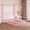 Queen Size Pink, variant on XIZE Queen Metal Canopy Bed with Vintage Headboard and Footboard, Pink