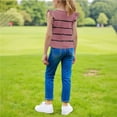 thumbnail image 6 of YTCAMLO Plaid Striped Printed Girls T Shirts Casual Ruffle Short Sleeve Shirts Crew Neck Tunic Tops Breathable Blouses Cute Summer Tops, Red3 12-13 Years, 6 of 7