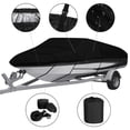 thumbnail image 2 of LADYGYM 20Ft-22Ft Waterproof Boat Cover Trailerable Pontoon/V-Hull Fishing Heavy Duty Uv Resistant All-Weather Protection for Boat Storage Transport Outdoor,Black, 2 of 13