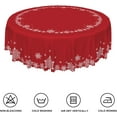 thumbnail image 6 of Christmas Round Tablecloth 70 Inch Red and White Snowflakes Decorative Table Cloth Washable and Wrinkle Resistant Fabric Table Cover for Kitchen Dining Winter Holiday Xmas New Year Party Decor, 6 of 7