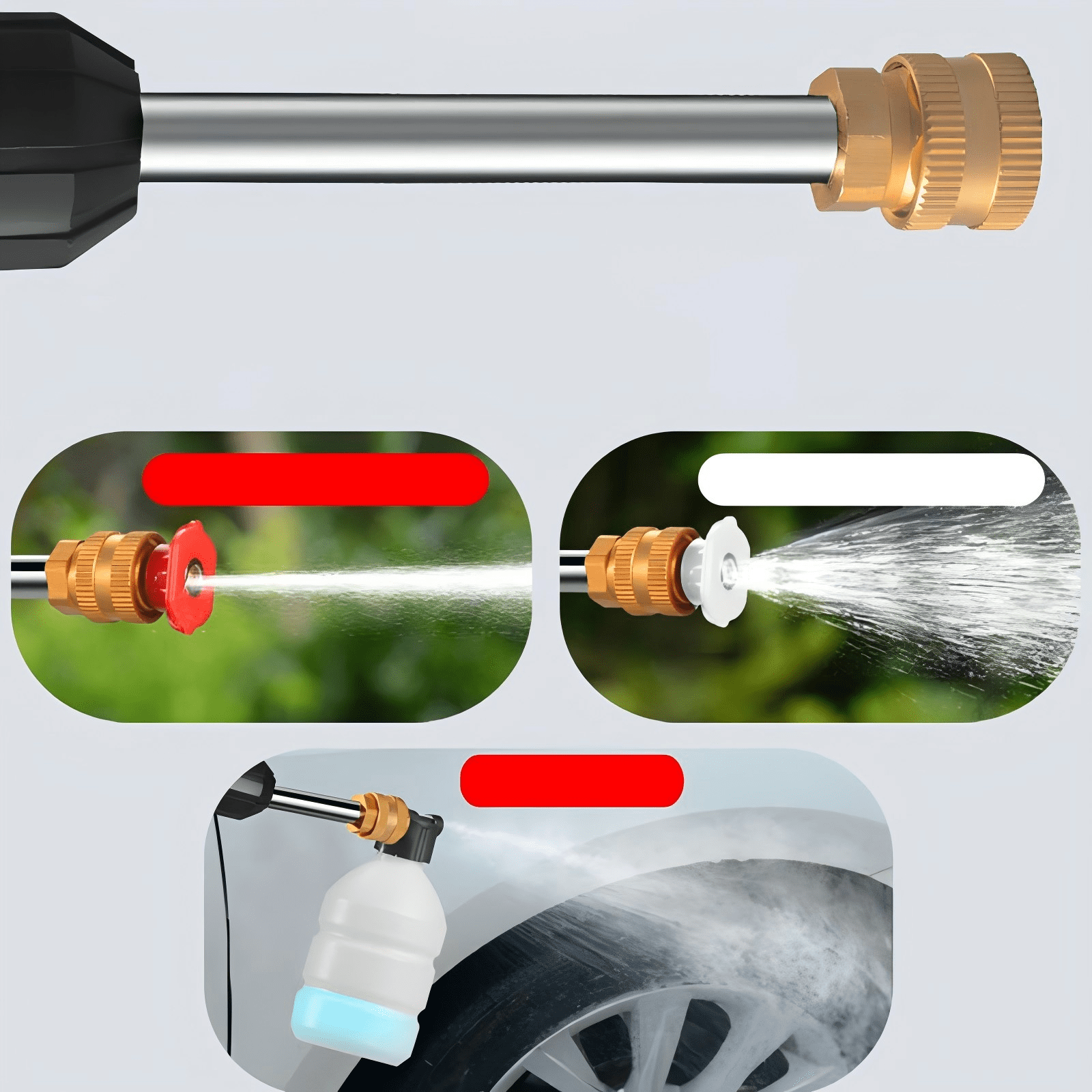 A Set Of High Pressure Cleaning Guns, Portable High Pressure Electric Car Cleaning Machine, With Quick Connect Nozzle And Hose Connector, Can Clean Cars, Houses, Gardens And Other Scenes