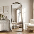 thumbnail image 2 of Cuteday 64"x21" Arched Full Length Mirror Metal Vintage Mirror Baroque Style,Bronze, 2 of 7