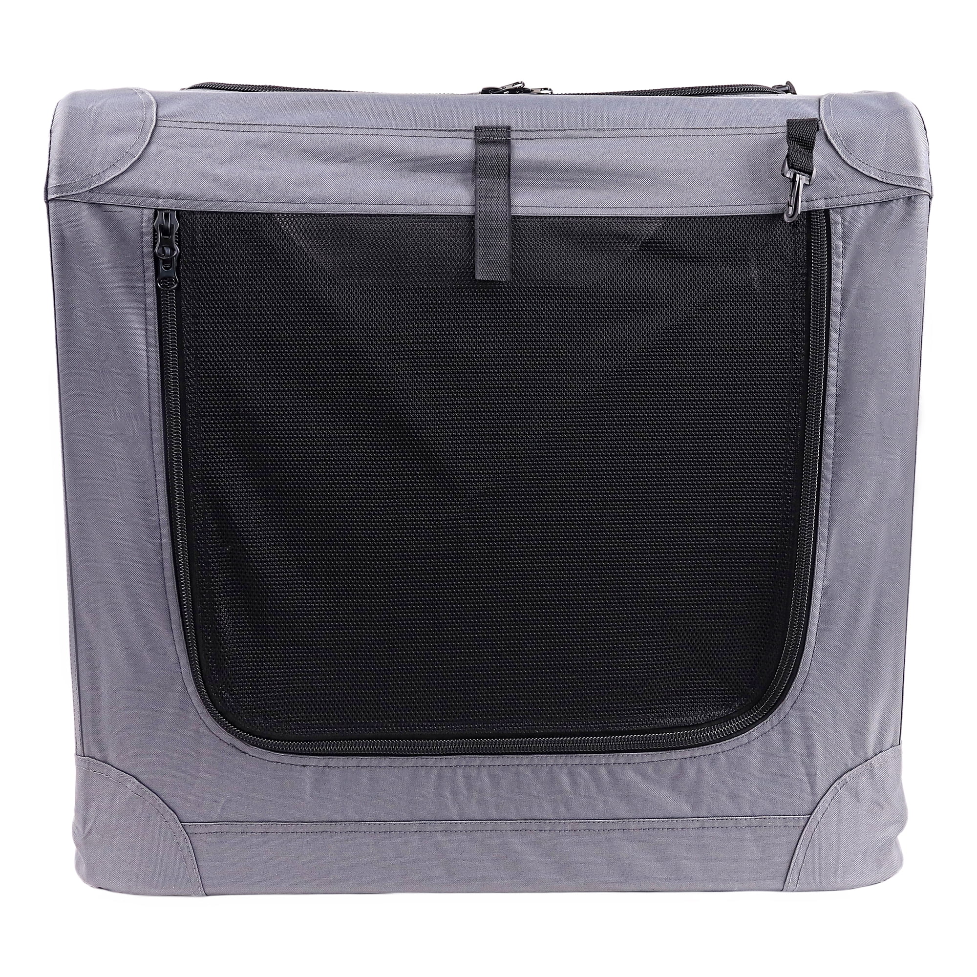 Vibrant Life Dog Crate, Foldable, Soft Sided, Breathable Mesh, 3 Zippered Doors, Gray, 36 in
