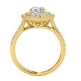 thumbnail image 3 of Aonejewelry 0.75 Ct. Halo Unique Design Diamond Engagement Ring In 14k Solid Yellow Gold, 3 of 4