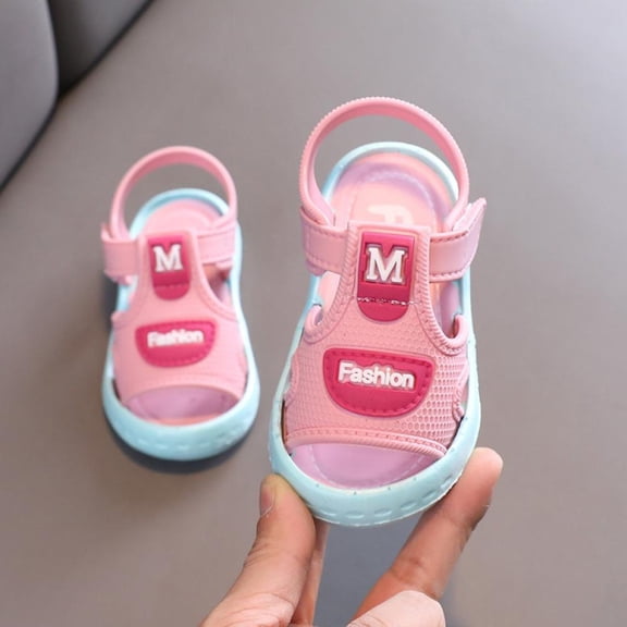 Baby Girls Boys Sandals Premium Soft Soled Beach Slippers Open Toe Comfort Toddler Summer Casual Hook and Loop Shoes