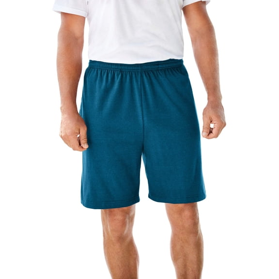 KingSize Men's Big & Tall Lightweight Jersey Shorts - 7XL, Heather Teal