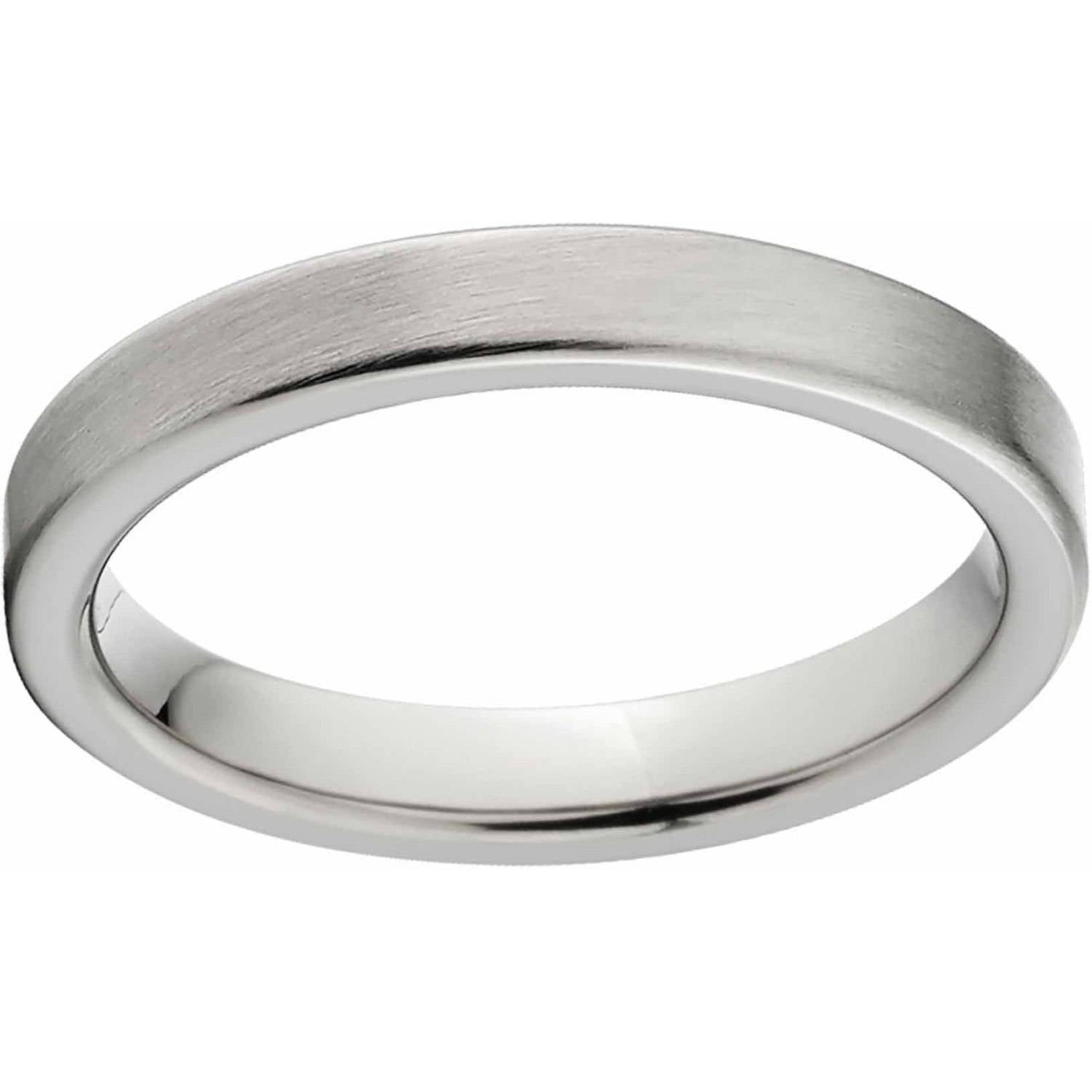 Brushed 3mm Titanium Wedding Band with Comfort Fit Design