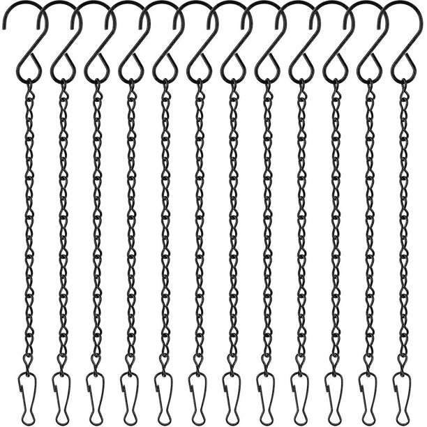 Paquete de 12 cadenas colgantes de 9,5 pulgadas, colgadores de plantas de jardín, para colgar comederos para pájaros, vallas publicitarias, pizarras, cestas, maceteros