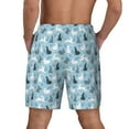 thumbnail image 4 of Goofa Black White Gray Rabbit Printed Men's Swim Trunks Board Shorts Quick Dry Mens Swimming Trunks with Compression Liner,Breathable Fit Hawaii Beach Shorts-3X-Large, 4 of 9