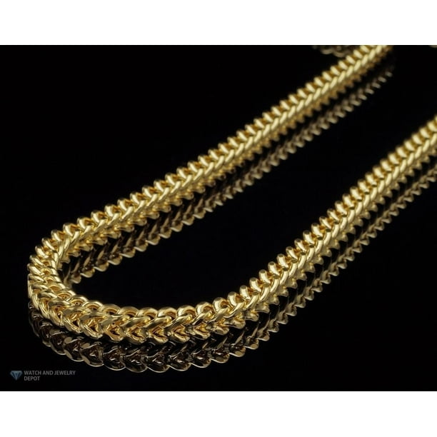 Wjd Exclusives 14k Yellow Gold Hollow 5 5mm Franco Link Chain Necklace 30 Quot 32 Quot 34 Quot 36 Quot Walmart Com Walmart Com