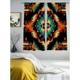 thumbnail image 3 of Boho Orange Teal Sheer Curtains 72 Inch Length 2 Panels Set for Living Room/Bedroom, Geometric Vintage Southwestern Ethnic Curtain Sheers Drapes Rod Pocket Curtains Window Treatment Set 52''x72''x2, 3 of 7