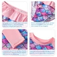 thumbnail image 6 of 2-10Y Girls Long Sleeve Rash Guard UPF50+ Swimsuit Mermaid Ruffles Two Pieces Bikini Set, 6 of 7