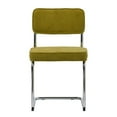 thumbnail image 5 of Unique Furniture Corduroy Upholstered Dining Chair in Green/Chrome (Set of 2), 5 of 5