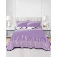 thumbnail image 3 of Purple Queen Size Down Alternative Comforter, Lightweight Comforter Quilt Bedding Set with Pillow Shams Modern Minimalist Silver Gradient Texture Art All Seasons Bed Comforter Duvet Insert 90"x96", 3 of 7
