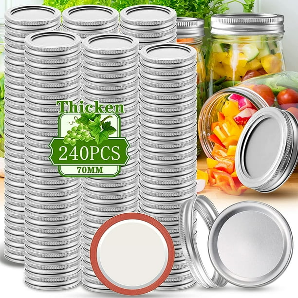 Canning Lids and Rings Regular Mouth, 240 Count Mason Jar Lids and