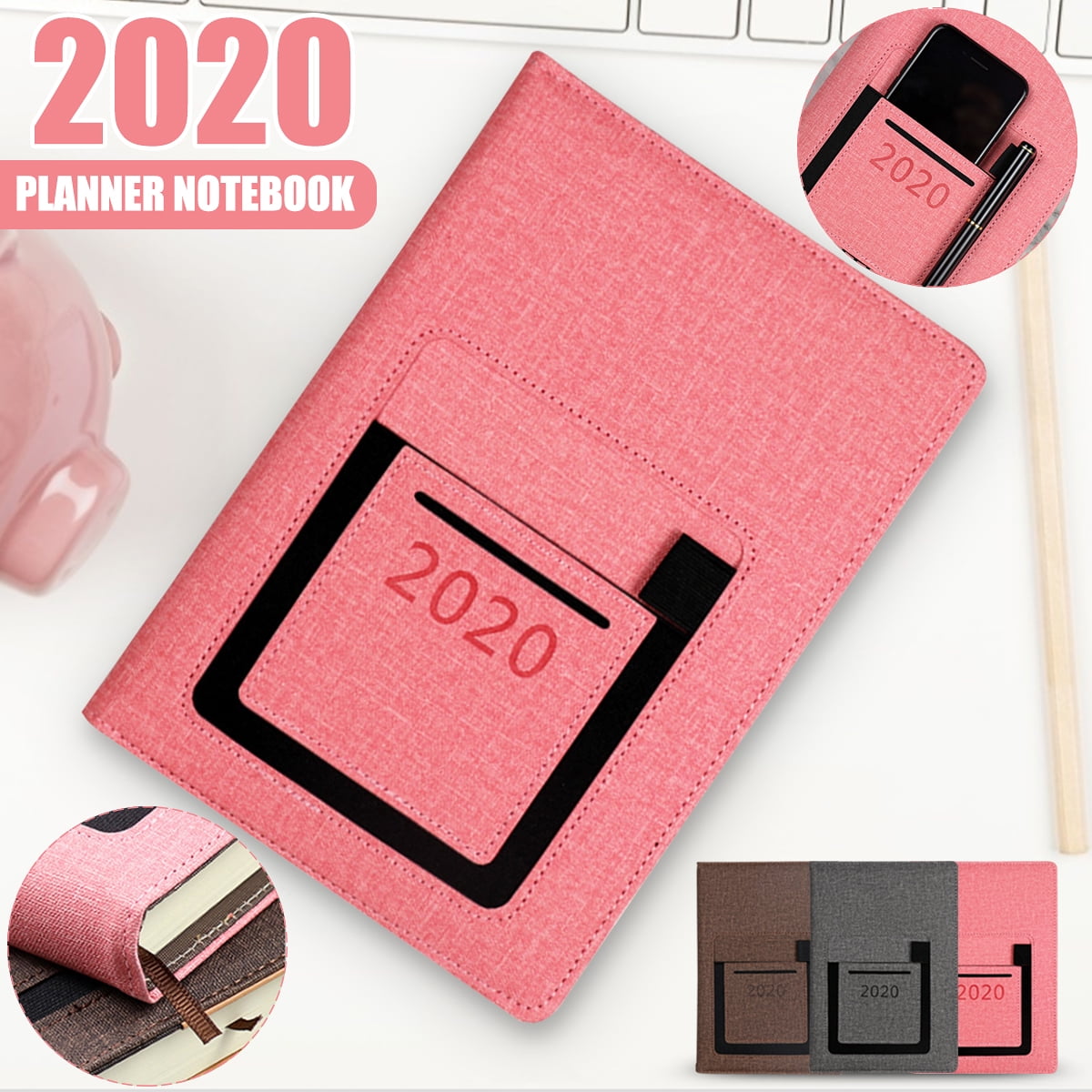 2020 Planner Leather Diary Notebook JournalBusiness Office Xmas Gifts
