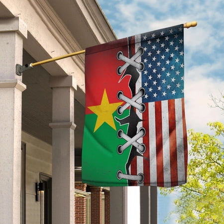 Flag Made In America With Burkinabe Parts Burkinabe American Friendship Root Proud House Flag, Double-Sided Decorative Outdoor Flag, Patriotic Polyester Yard Flag 29.5 x 39.5 in