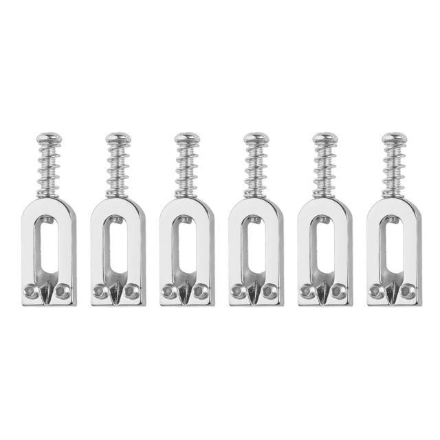 6Pcs Electric Guitar Tremolo Bridge Saddle U Shaped String Tuning Screw Saddle Accessory Silver