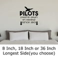 thumbnail image 2 of Pilots Looking Down On People Since 1903 Plane Funny Wall Decals for Walls Peel and Stick wall art murals Black Large 36 Inch, 2 of 2