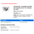 thumbnail image 2 of Throttle Body - Compatible with 2009 - 2011 Chevrolet Aveo 1.6L 4-Cylinder LXV VIN E - AC Delco, 2 of 2