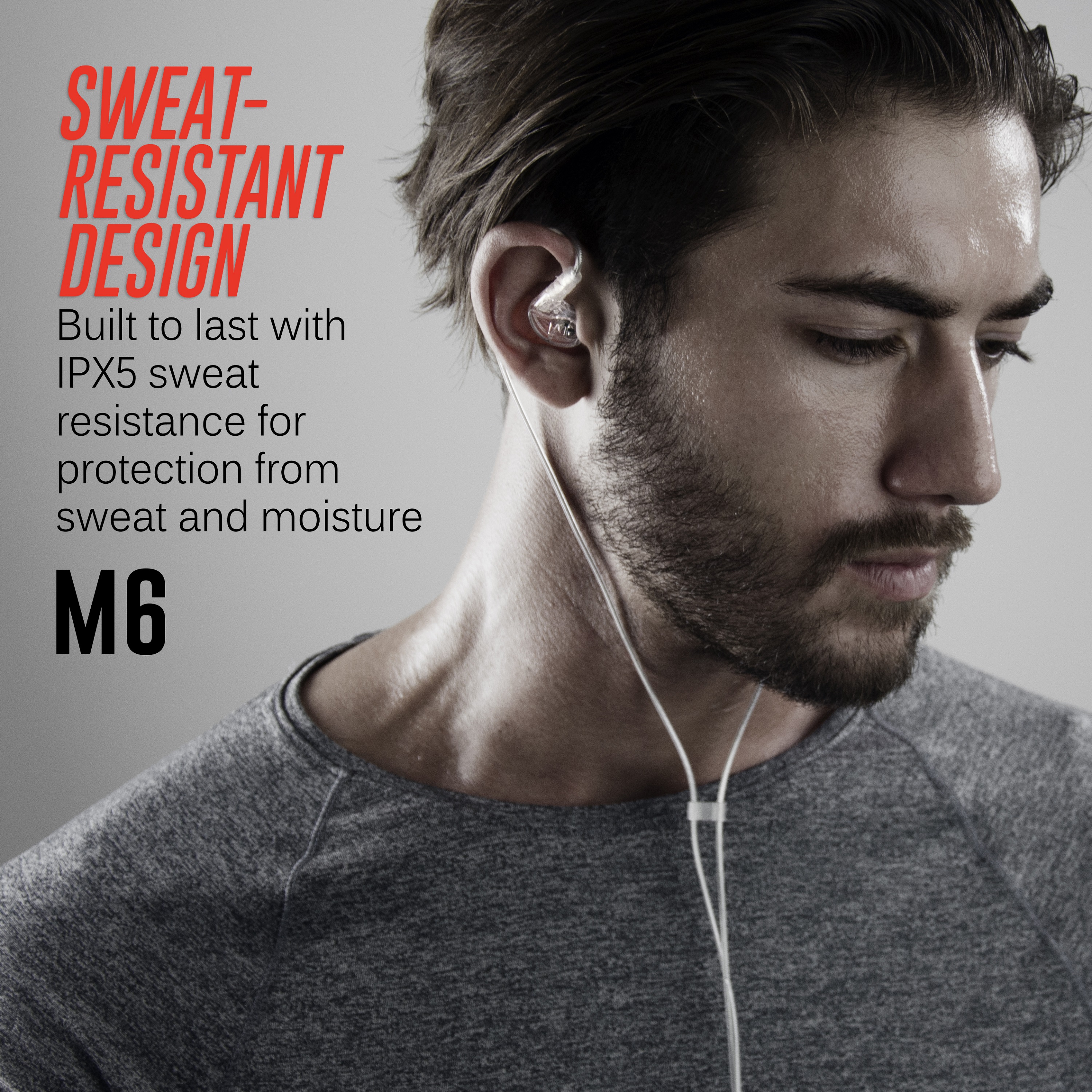 MEE Audio M6 Sport Wired Earbuds, Sweatproof, Black photo 7