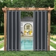 thumbnail image 6 of CJC Outdoor Patio Curtains Waterproof Windproof, Top and Bottom Grommet Privacy Blackout Thermal Insulated Curtains for Garden Patio Door Gazebo Pergola Porch, 2 Panel, 52"x 84", 6 of 18
