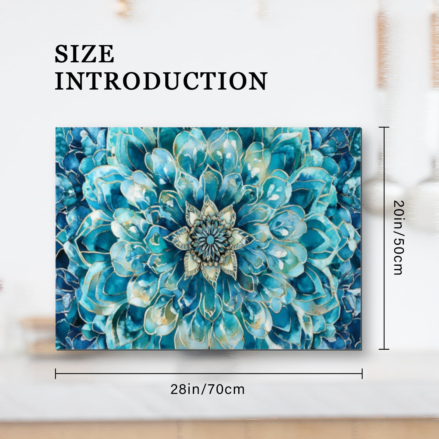 Stove Top Covers for Glasstop Stoves, Blue Mandala Flower Print Bohemia Heat Resistant Ceramic Stove Top Mat, Multifunctional Kitchen Decor Pad for Kitchen RV (28×20 Inch)