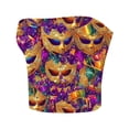 thumbnail image 4 of TIMIFIS Mardi Gras Femmes Hauts Courts Sans Bretelles Grande Taille Mode Carnaval Imprimé Sans Manches Tops de Fête, 4 of 4