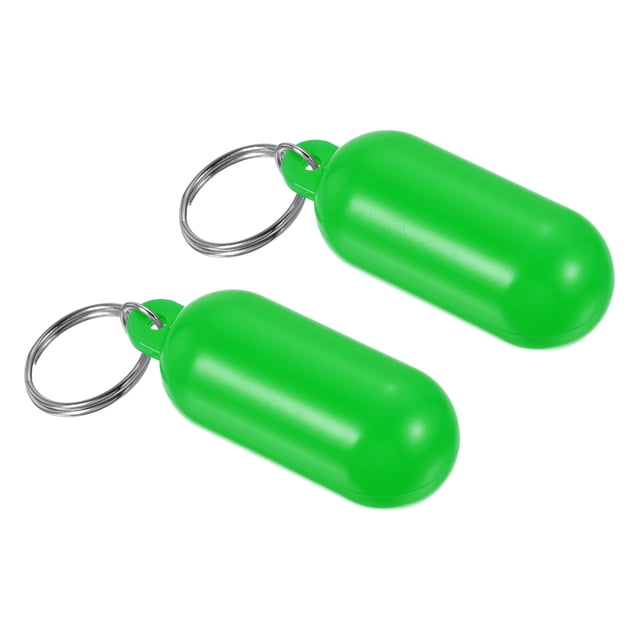 Unique Bargains Floating Keychain, 2 Pack Plastic Key Float Buoyant Keyrings for Boating Water Sports, Green
