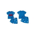 thumbnail image 2 of BemeyourBBs Toddler Baby Boys 4th of July Outfit Patriot Independent Day Summer Clothes All American Dude Letter Embroidery Short Sleeve T Shirt and Star Shorts Set Toddler Baby Boy Summer Outfit, 2 of 9