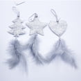 thumbnail image 6 of Christmas Hanging Ornaments Exquisite Reusable Lightweight Star Heart Feather Xmas Tree Pendants for Party, 6 of 8