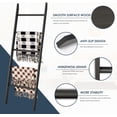 thumbnail image 3 of 5-Tier Blanket Ladder Wooden, Non-Folding 4.8FT(57.5'') Blanket Quilt Holder Rack, Easy Assembly, Rustic Farmhouse Decorative Ladder Shelf for The Living Room Bedroom Home Decor, Black, 3 of 17