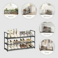 thumbnail image 6 of 3-Tier Shoe Rack, ONE PIX Metal Shoe Organizer Holds 12-15 Pairs, Stackable Storage Shelf for Entryway, Closet, Bathroom, Black, 6 of 10