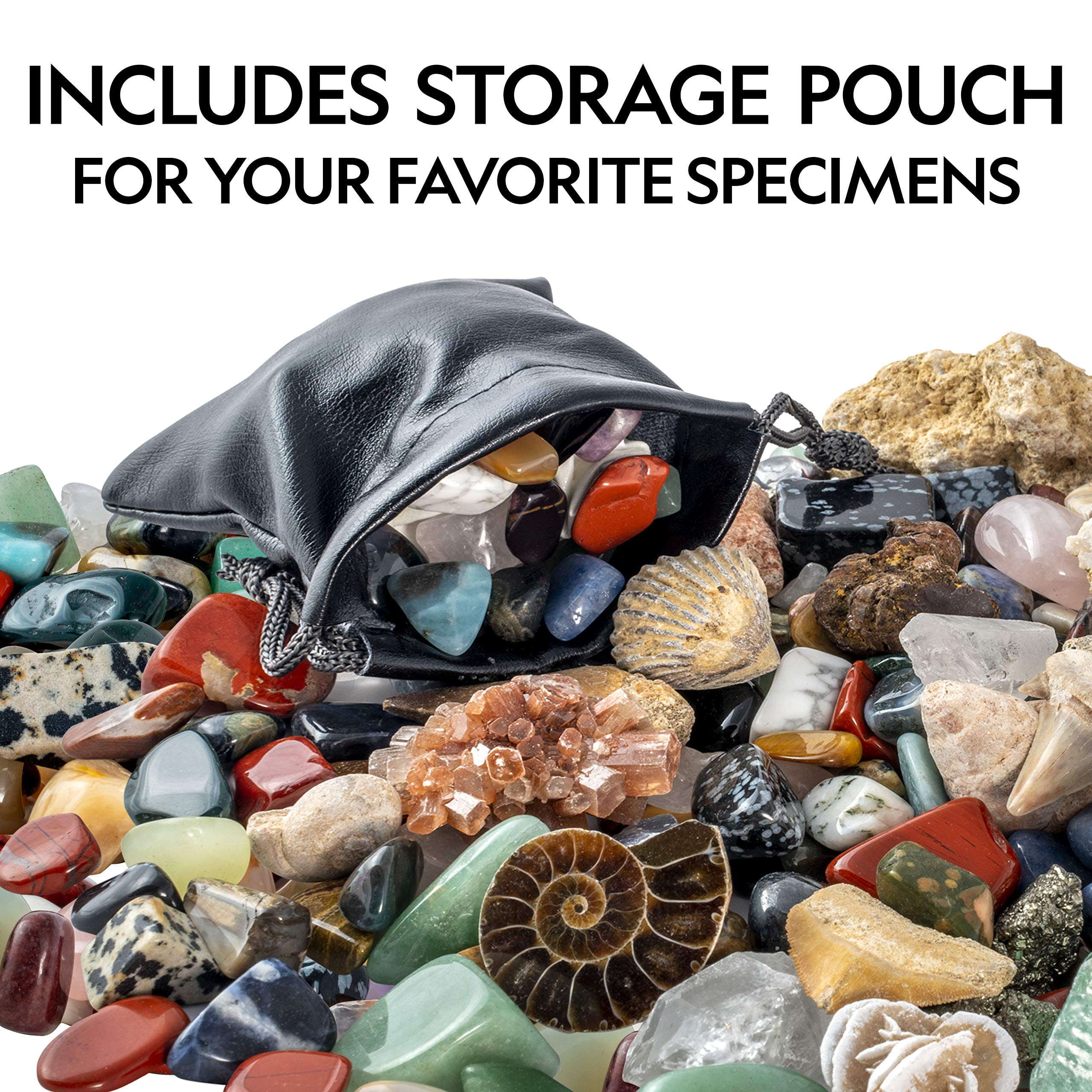 National Geographic Rocks & Fossils Kit 200+ Piece Set Includes geodes Real Fossils Rose Quartz Jasper Aventurine & Many More Rocks Crystals